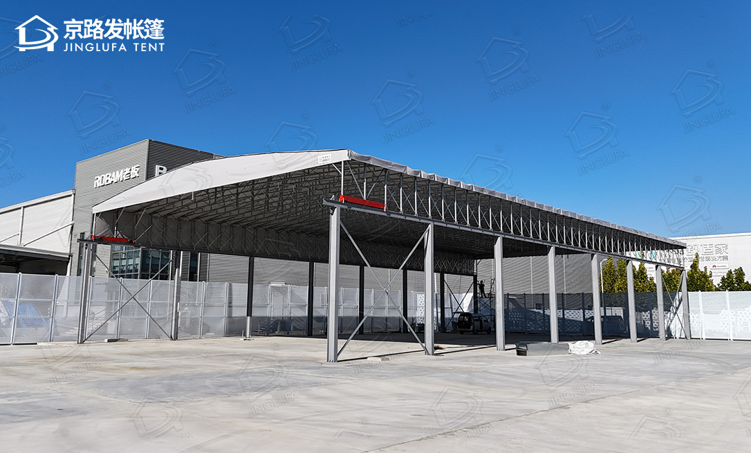 津南区双港老板电器悬空电动推拉棚